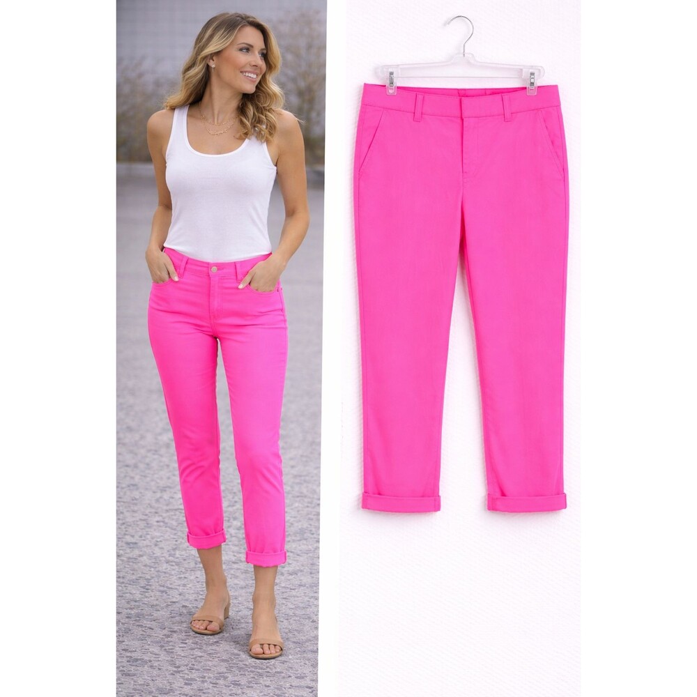 New Stylus Cropped Chinos Size 14 Bright Summer Pink